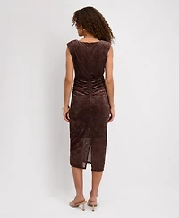 Siena Women's V-Neck Velvet Mesh Dress