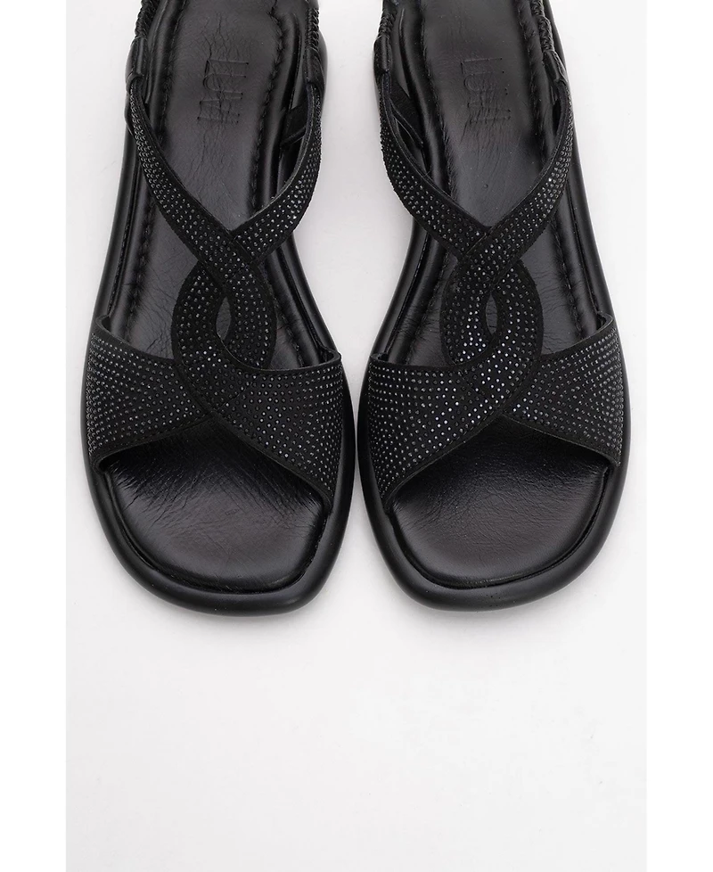 Forever & Always Shoes Sieglinde Embellished Leather Sandal (Women)