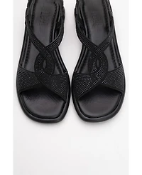 Forever & Always Shoes Sieglinde Embellished Leather Sandal (Women)
