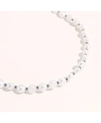 Chunky Pearl Silver Jean Necklace - Small