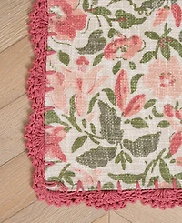 Laura Ashley Crochet Border Cotton Runner Rug