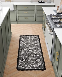 Laura Ashley Crochet Border Cotton Runner Rug