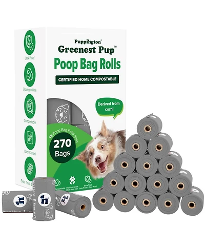 Compo Dog Poop Bags, 270 Bags, Charcoal Gray