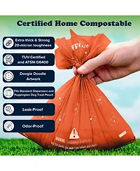 Compo Dog Poop Bags, 180 Bags, Poppy Orange