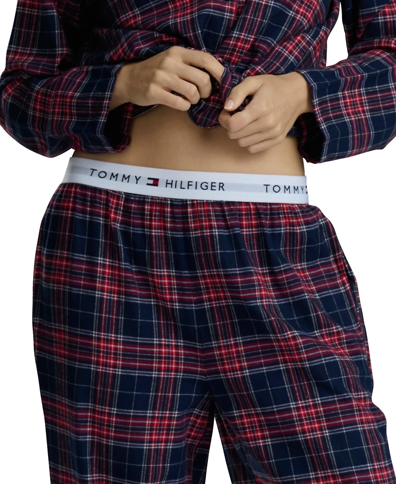 Tommy Hilfiger Women's 2-Piece Notched Top and Long Pants Set