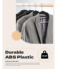 16.3 Inch Heavy Duty Plastic Hangers 50 Pack