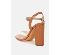Kessel Tinted Clear Strap Block Heels Women