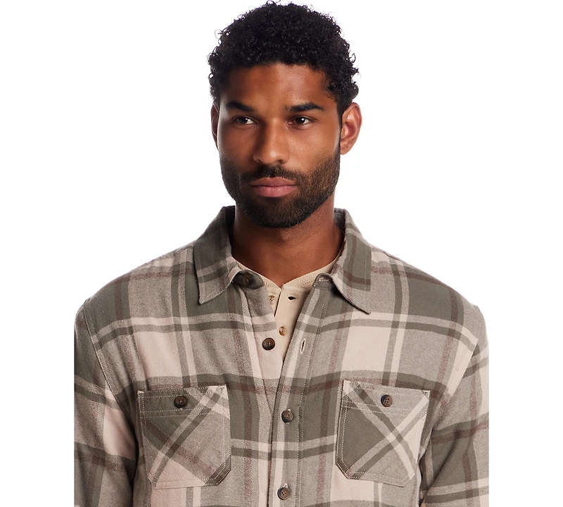 Weatherproof Vintage Men's Plaid Long Sleeve Shirt Jacket