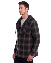 Weatherproof Vintage Men's Sherpa Lined Flannel Hooded Shirt Jacket