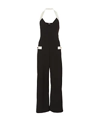 Quiz Women's Monochrome Halter Jumpsuit with Pocket Detail