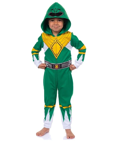 Power Rangers Character Toddler Boys' One Piece Hooded Sleep Pajama Union Suit Sleepwear Lounge