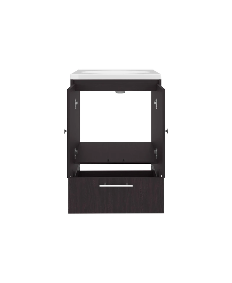 Olney Bathroom Vanity, 2 Doors, 1 Drawer, Black Wengue