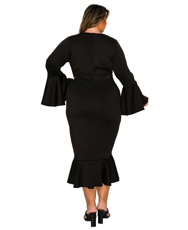 L I V D Women's Plus Sabrina Mermaid Hem Dress