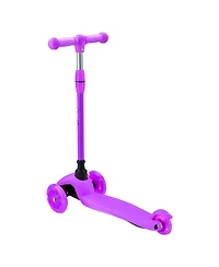 Lightweight and Adjustable Mini Kickboard Scooter with Led Light Wheel for Kids (Purple)