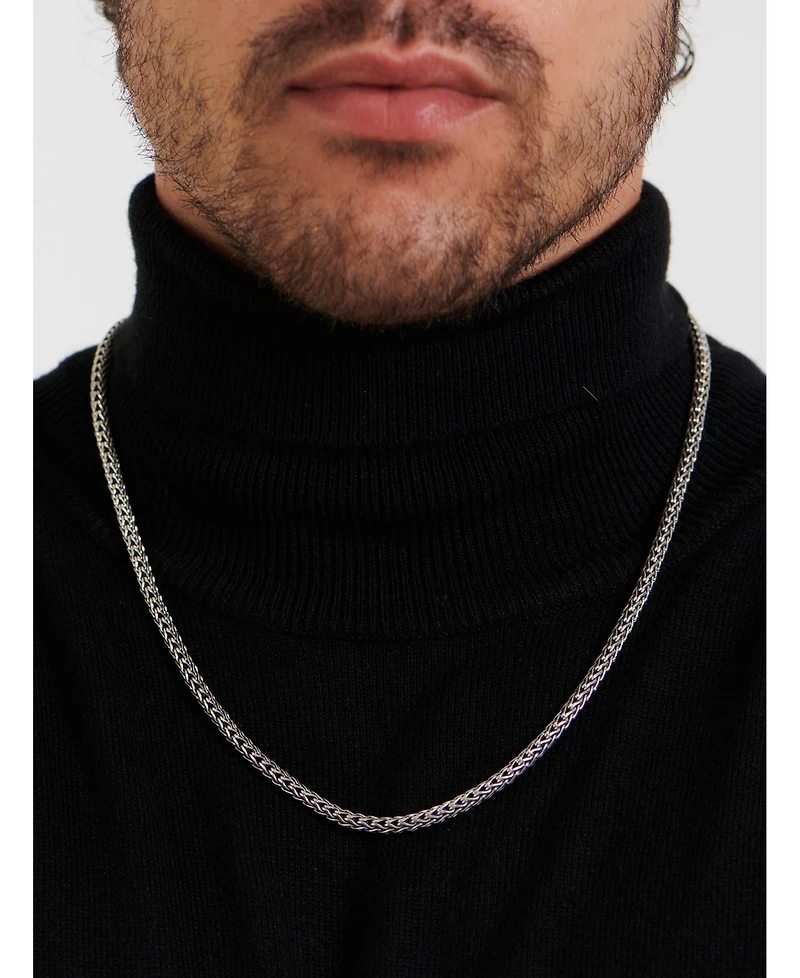 Devata Dragon Bone Round 4mm Chain Necklace in Sterling Silver, 24 inches