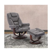 Parker Living Monarch - Ice Manual Reclining Swivel Chair and Ottoman
