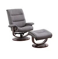 Parker Living Knight - Haze Manual Reclining Swivel Chair and Ottoman