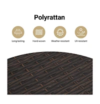 Garden Sofa Brown Pe Rattan, Powder-Coated Steel, Polyester