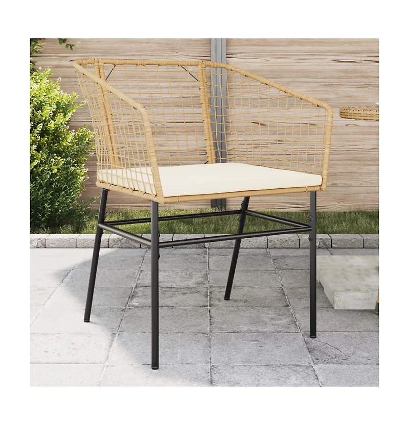 Garden Chair Brown Pe rattan Standard Ergonomic Garden Chair
