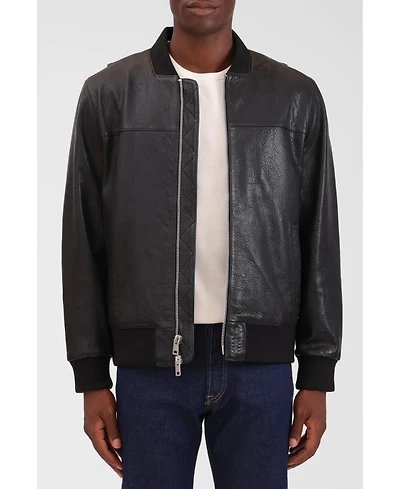 Bagatelle Homme Men's Genuine Leather Bomber Jacket