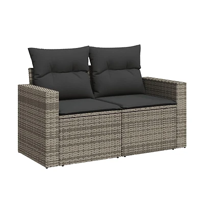 Garden Sofa Grey Pe rattan Medium Adjustable Feet Garden Sofa