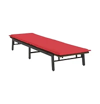 Sun Lounger with Cushion Brown Poly Rattan