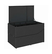 Folding Sun Lounger Black Pe rattan, powder-coated steel Standard