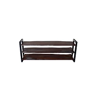 Porter Designs Manzanita Live Edge Solid Sheesham Wood Tv Stand, Gray