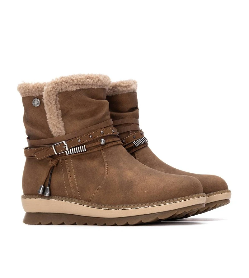 Xti Women's Faux Shearling Lined Ankle Booties Refresh Collection By Xti