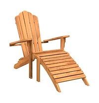 vidaXL Garden Adirondack Chair With Footrest Teak Solid teak wood Standard