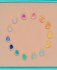 Kamaria Pebble Stud Earrings With Lab-Grown Opal in Sterling Silver