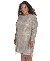 Eliza J Plus Long Sleeve Sequin Cocktail Dress
