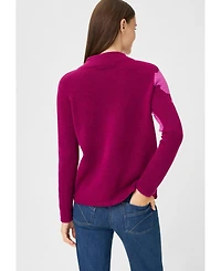 Olsen Floral Intarsia Mock Neck Sweater