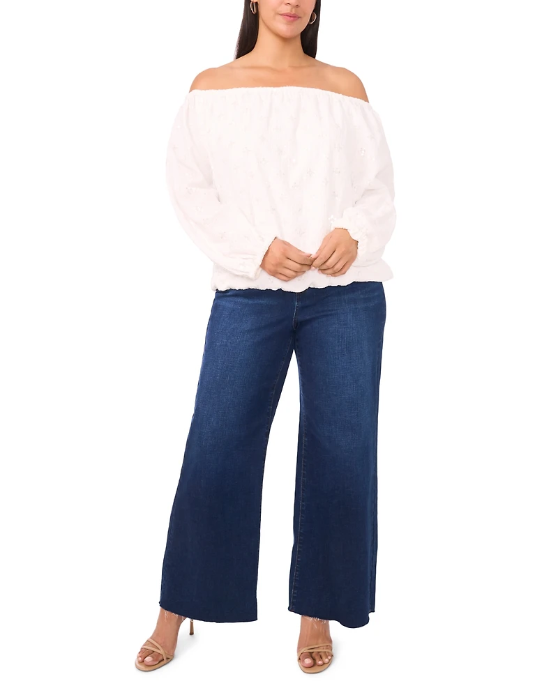 Vince Camuto Plus Off-The-Shoulder Bubble Sleeve Top