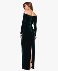 Xscape Velvet Off-The-Shoulder Gown