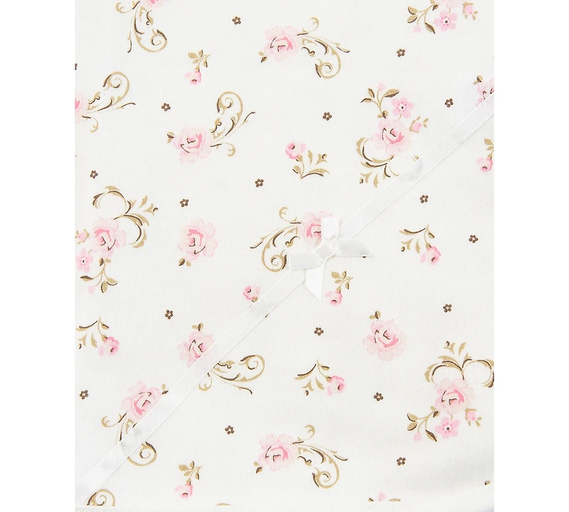 Little Me Baby Girls Sweet Vintage Rose Print Blanket