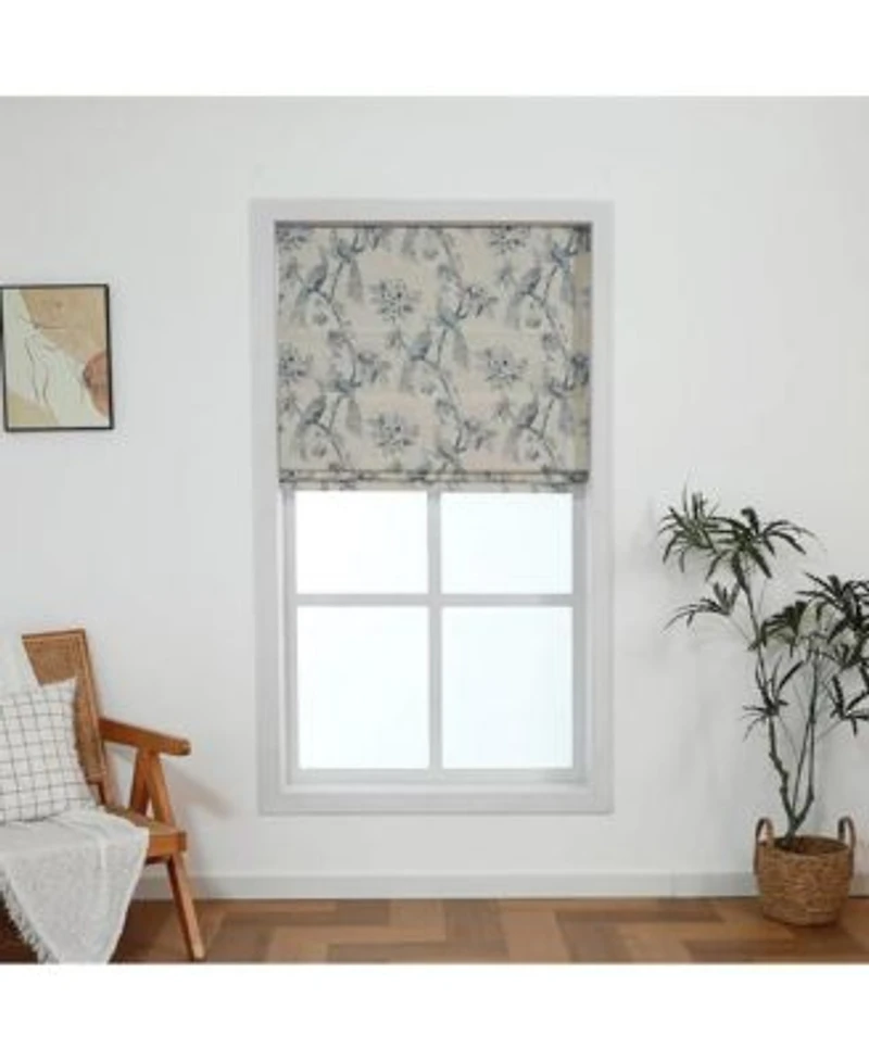 Shadisfy Peacock 100 Blackout Dual Layered Pull Down Roman Shade For Windows