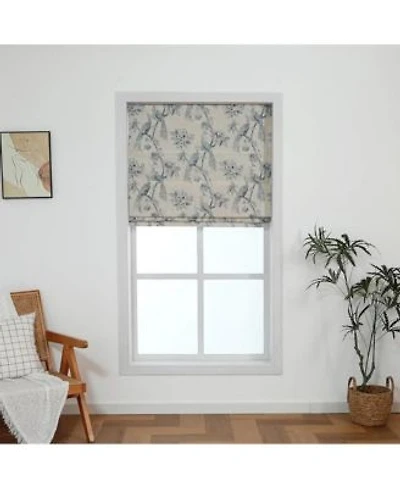 Shadisfy Peacock 100 Blackout Dual Layered Pull Down Roman Shade For Windows