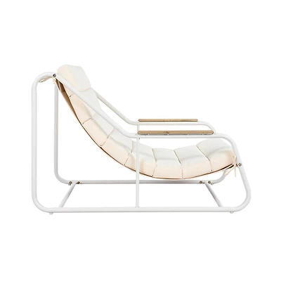 Chic Crate Outdoor Chaise Lounge Chairs Set of 3 with Acacia Side Table, Patio Pool Loungers for Lawn & Deck