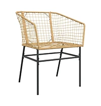 Garden Chair Brown Pe rattan, powder-coated steel Standard