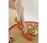 Rag & Co Oglavia Studs Embellished Leather Loafers Women