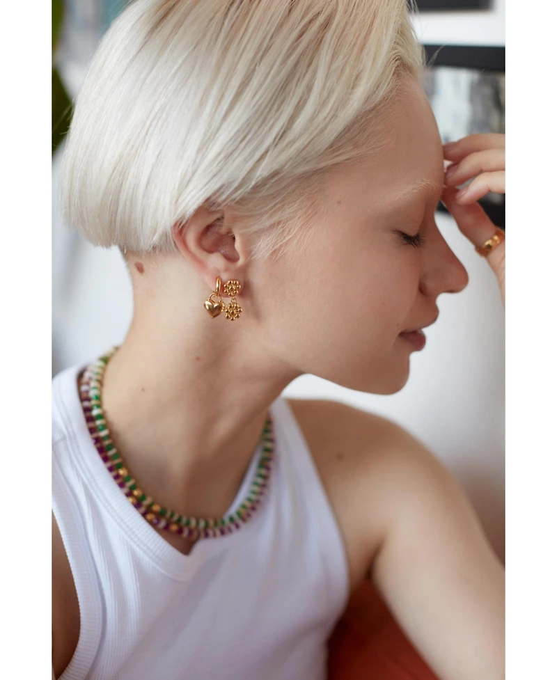 Ottoman Hands Niko Heart Huggie Earrings