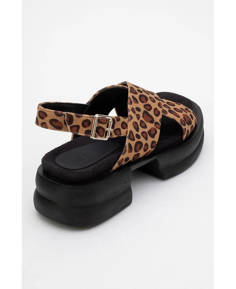 Prologue Shoes Lungo Cross Strap Wedge Sandal (Women)