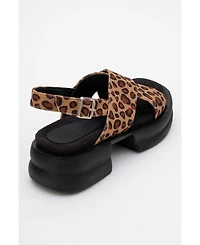 Prologue Shoes Lungo Cross Strap Wedge Sandal (Women)