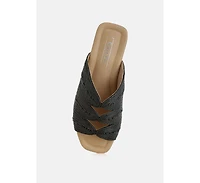 Rag & Co Daisy Doe Raffia Square Toe Flats Women