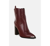 London Rag Hatter Pointed Toe Faux Leather Boots Women