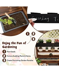 Gymax Kids Potting Bench Wooden Toy Gardening Center w/ Removable Sink & Chalkboard