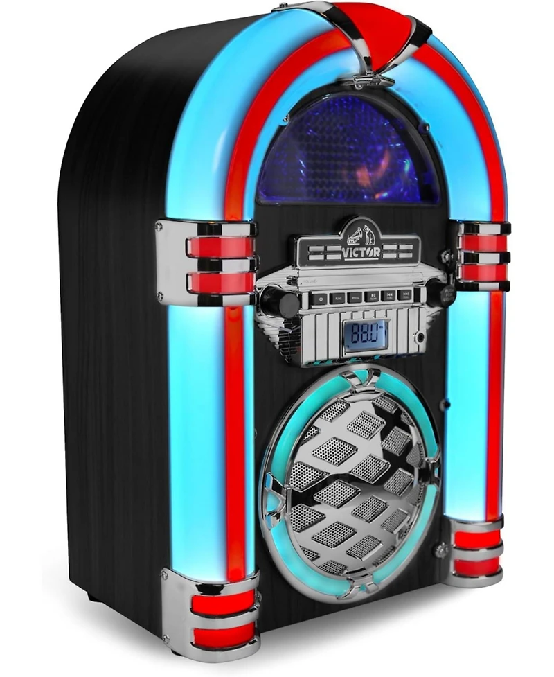 Victor Wilshire Desktop Bluetooth Led Jukebox Speaker with Fm Radio