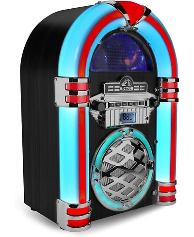 Victor Wilshire Desktop Bluetooth Led Jukebox Speaker with Fm Radio