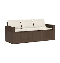 Garden Sofa Brown, Cream White